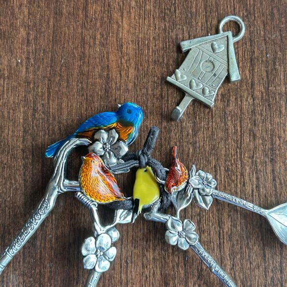 Ganz ER21865 4-Piece Set Birds Measuring Spoons silver - Picture 2 of 6